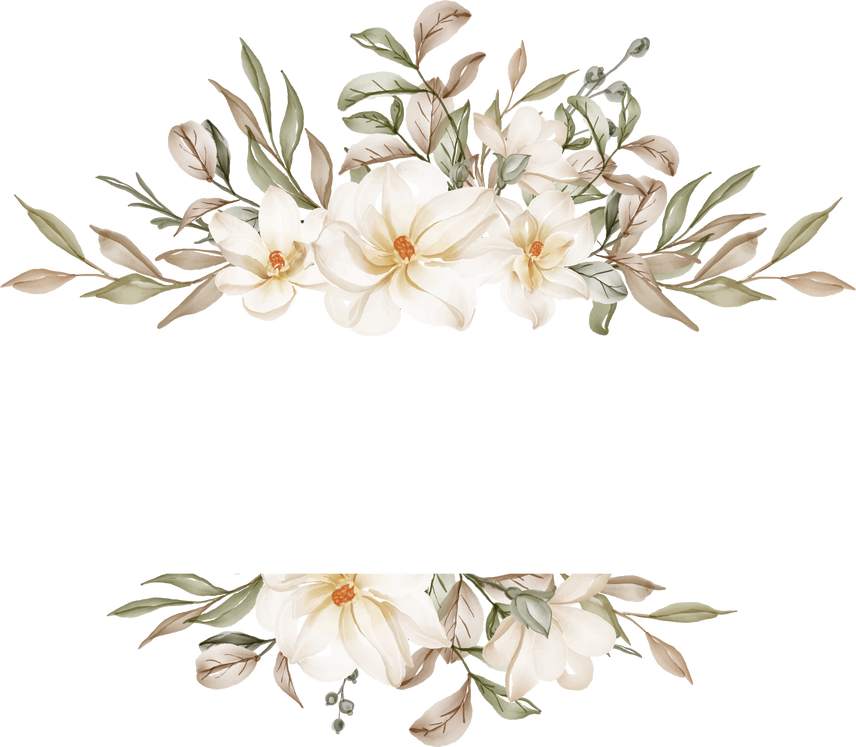 Flower Frame of Magnolia White Illustration for Wedding